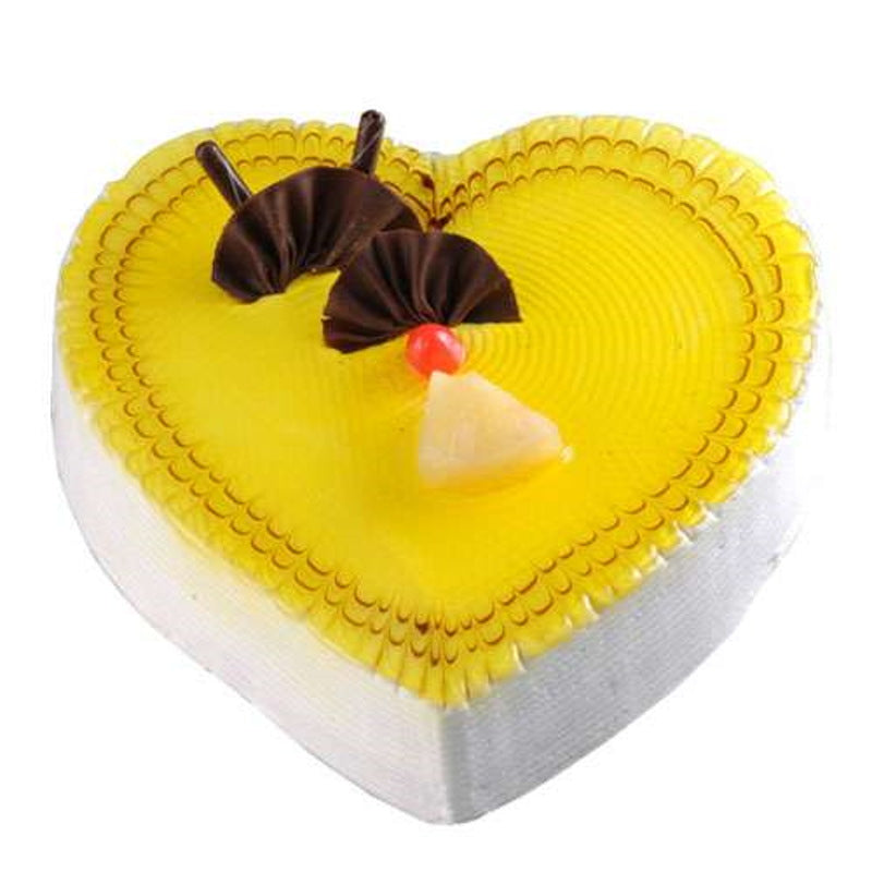 Order Online Lovely Pineapple Heart Shape Cake- Winni | Winni.in