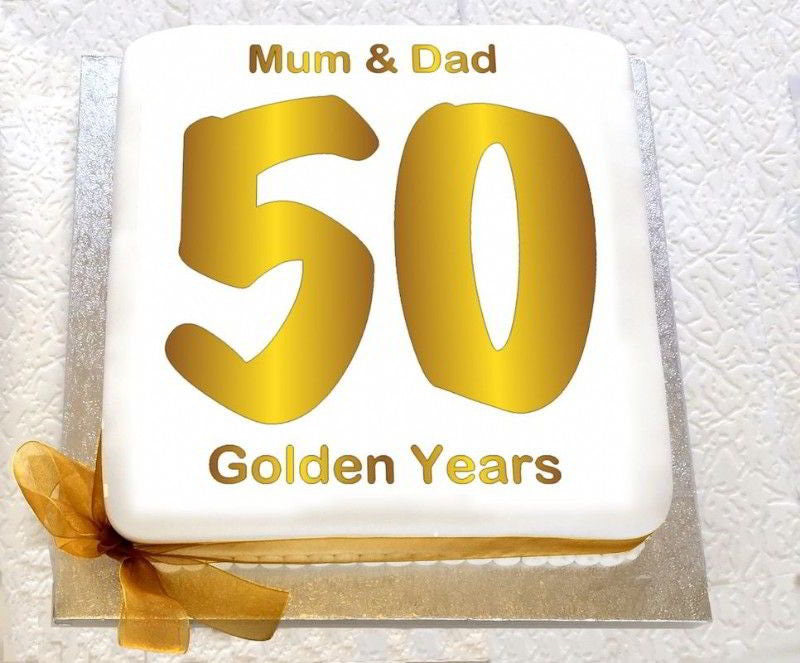Golden Anniversary Cake - Mel's Amazing Cakes
