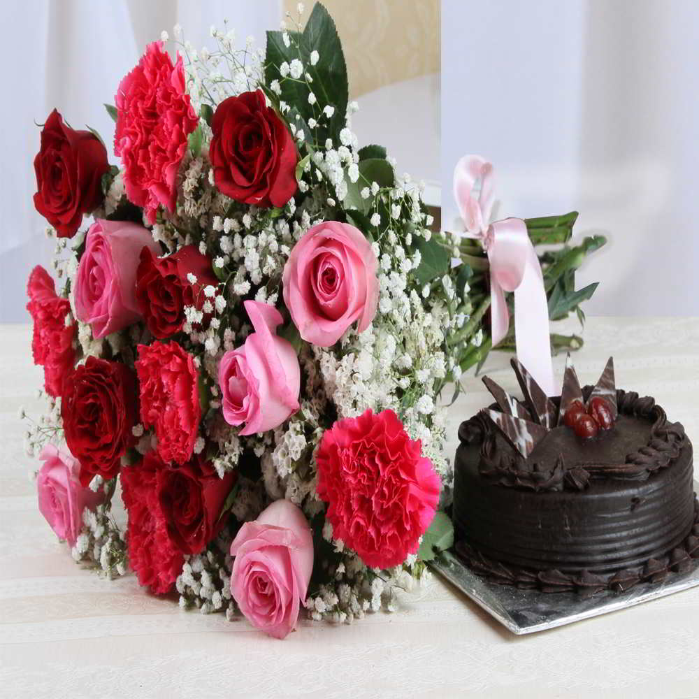 Send Flowers N Cakes for Anniversary Online - MyFlowerTree