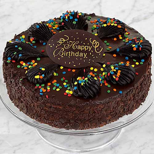 Dark Chocolate Birthday Cake With Name